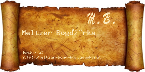 Meltzer Bogárka névjegykártya